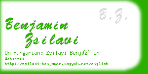 benjamin zsilavi business card